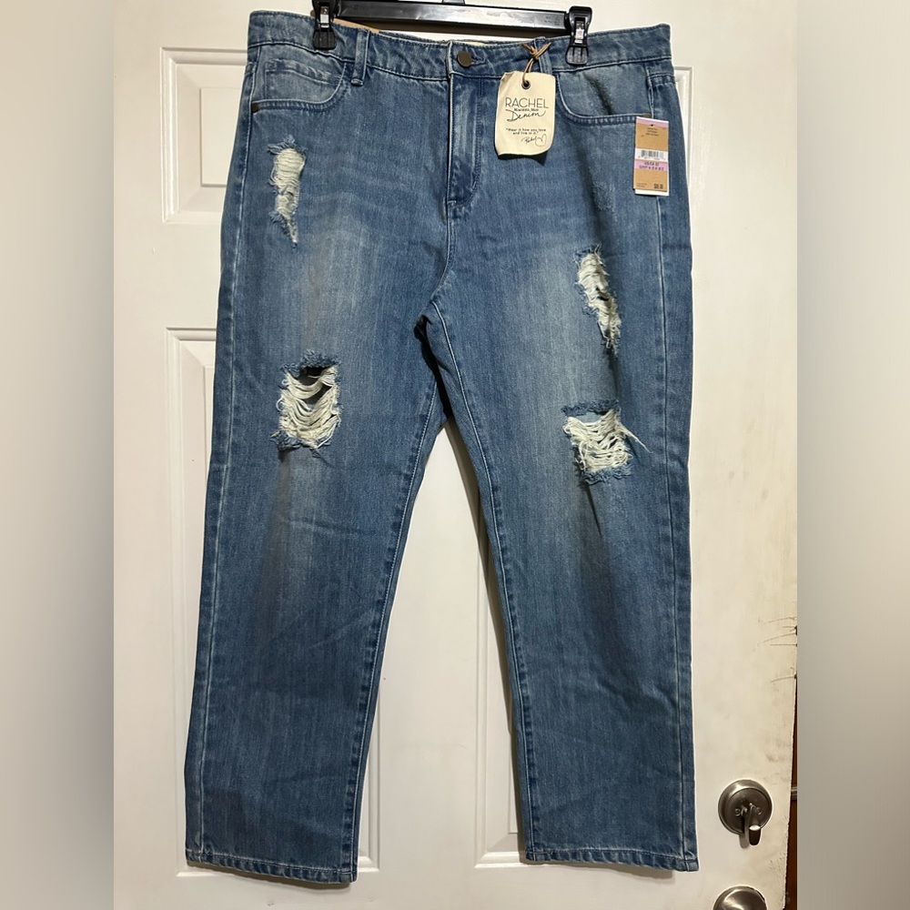 Rachel Roy Denim Sally Straight Ankle Jeans~Size 32~NWT~Distressed